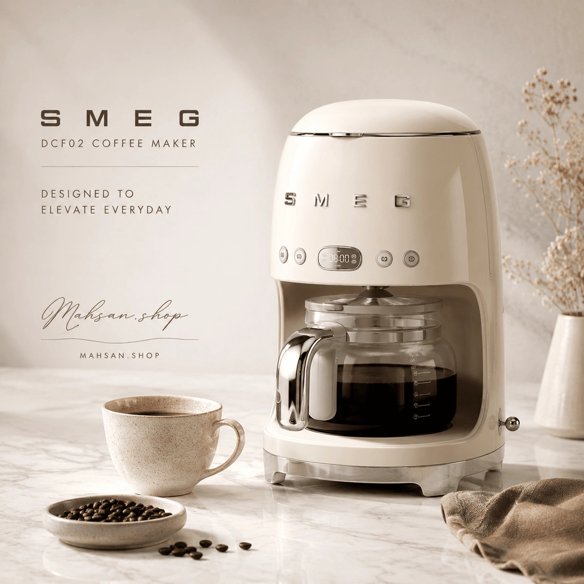 قهوه ساز اسمگ smeg مدل DCF02 کرم