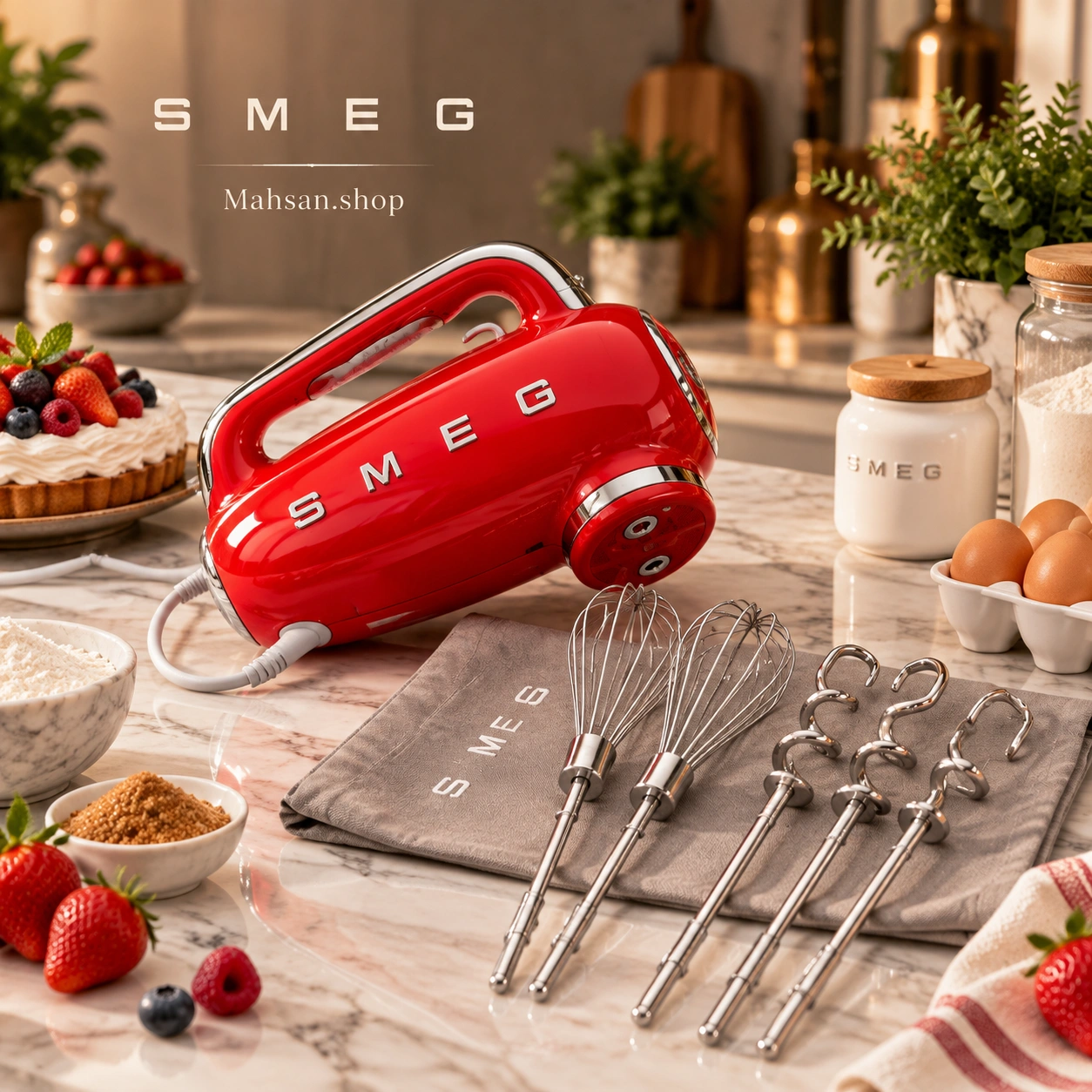 همزن دستی اسمگ smeg مدلHMF01 قرمز